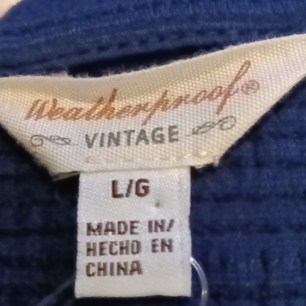 NWT Weatherproof Vintage navy s/s v-neck blouse w tie-up hem Size Large